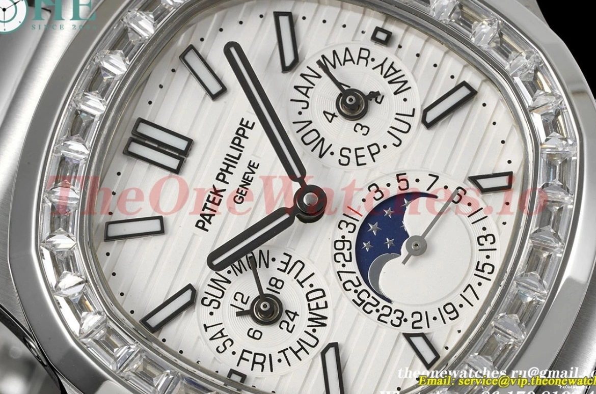 5740 Stk A240 Nautilus 40mm GRF SS diamonds SS White 0119